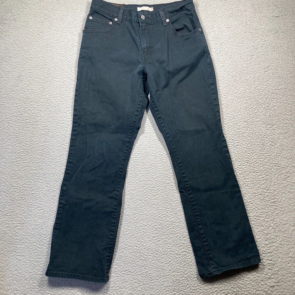 Levis 550 Relaxed Bootcut Jeans Womens 10S‎ Black Mid Rise Stretch Denim Western